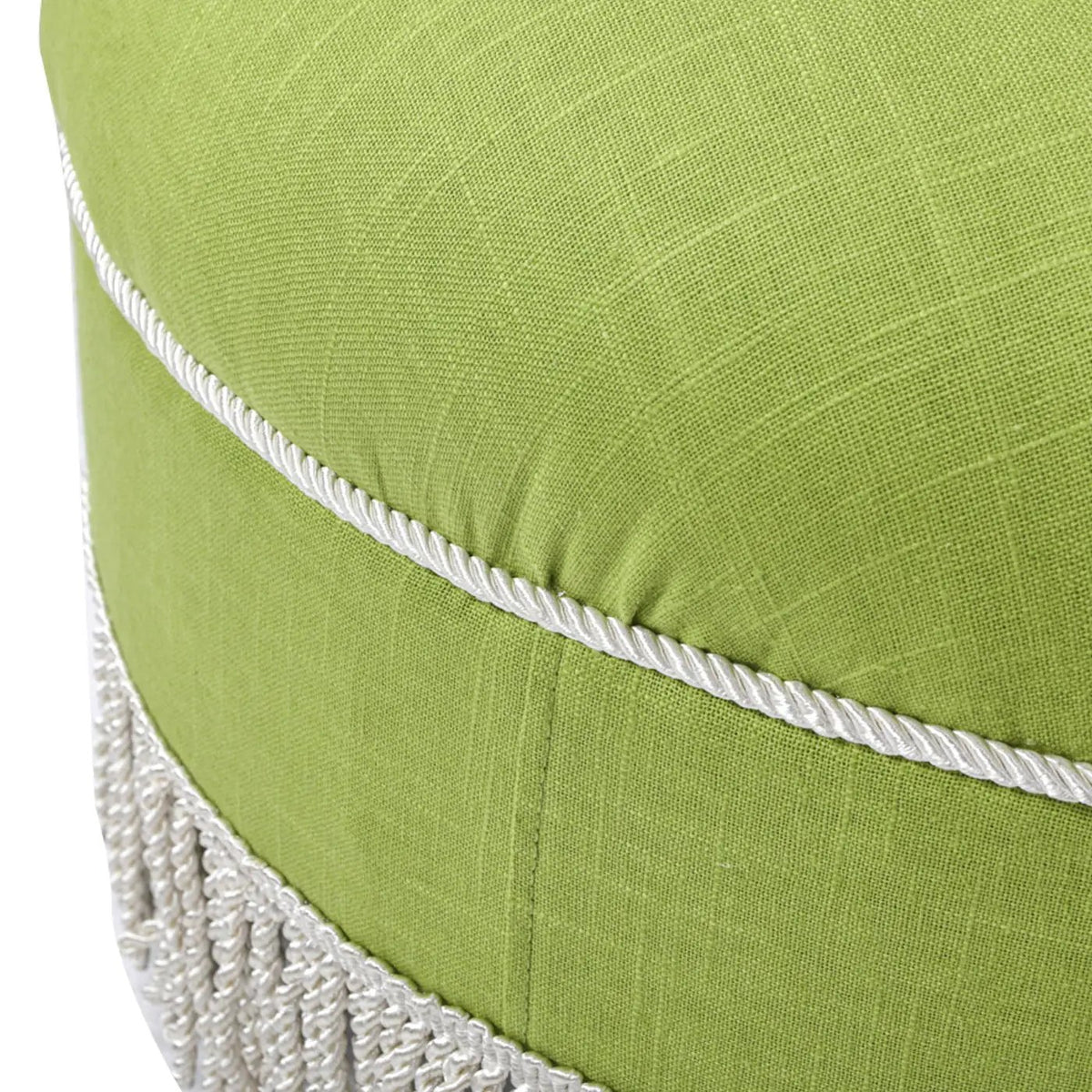 Yolanda Round Accent Ottoman | Handcrafted Quality | Kiln-Dried Hardwood Frame | 16 Inch Height