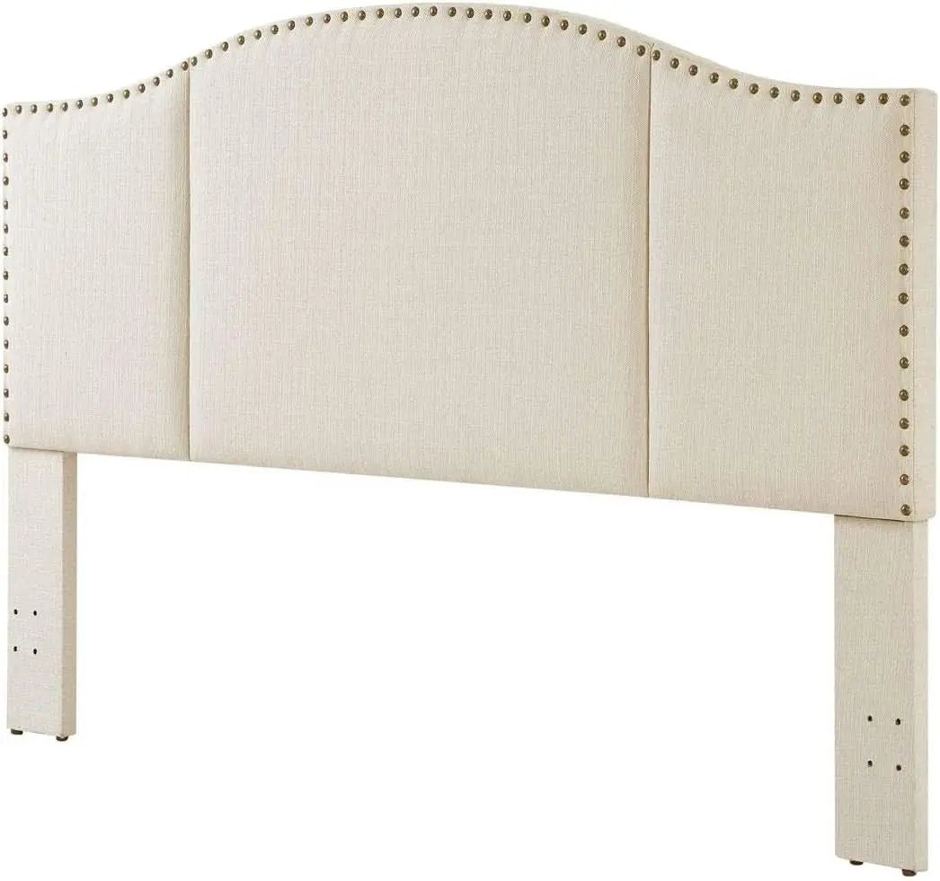 Elegant Upholstered King Size Headboard with Nailhead Trim from PriceLows™