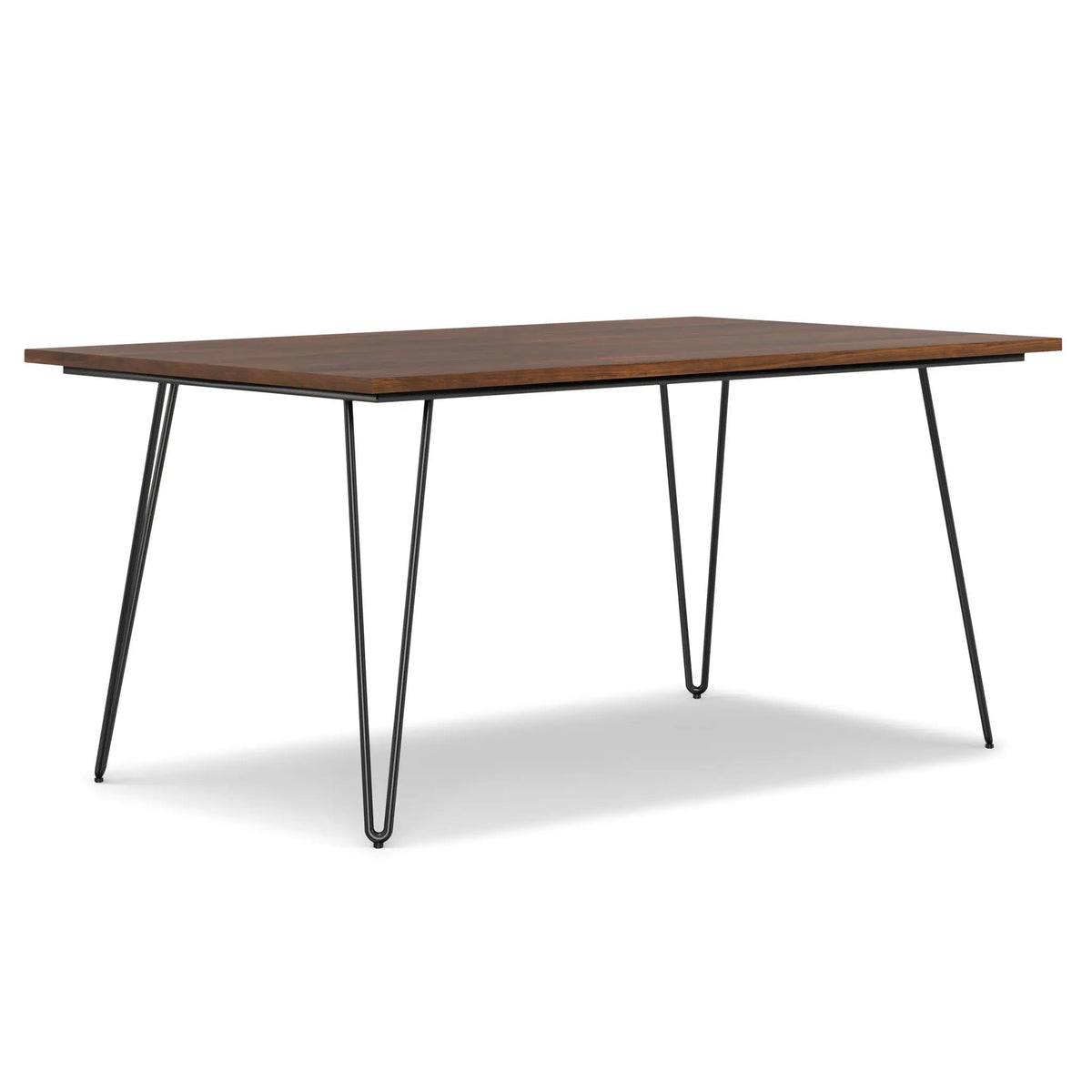 Hunter Dining Table | 66 Inch Width | Solid Mango Wood Top | Hairpin-Style Iron Base