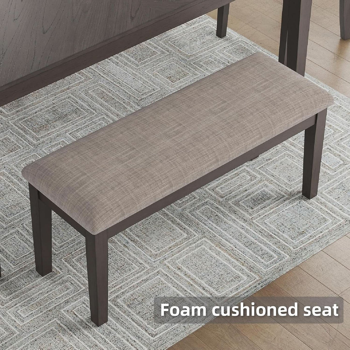Diamond Patterned Dining Table Set Gray Walnut Stain from PriceLows™