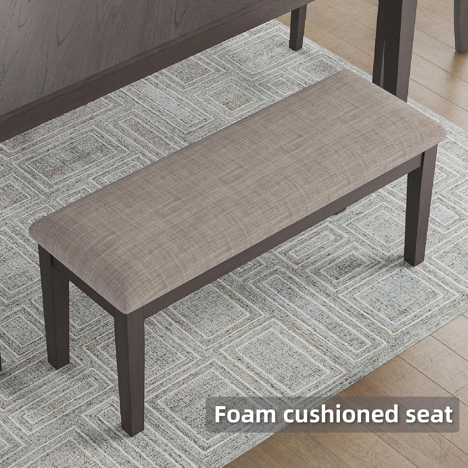 Diamond Patterned Dining Table Set Gray Walnut Stain from PriceLows™