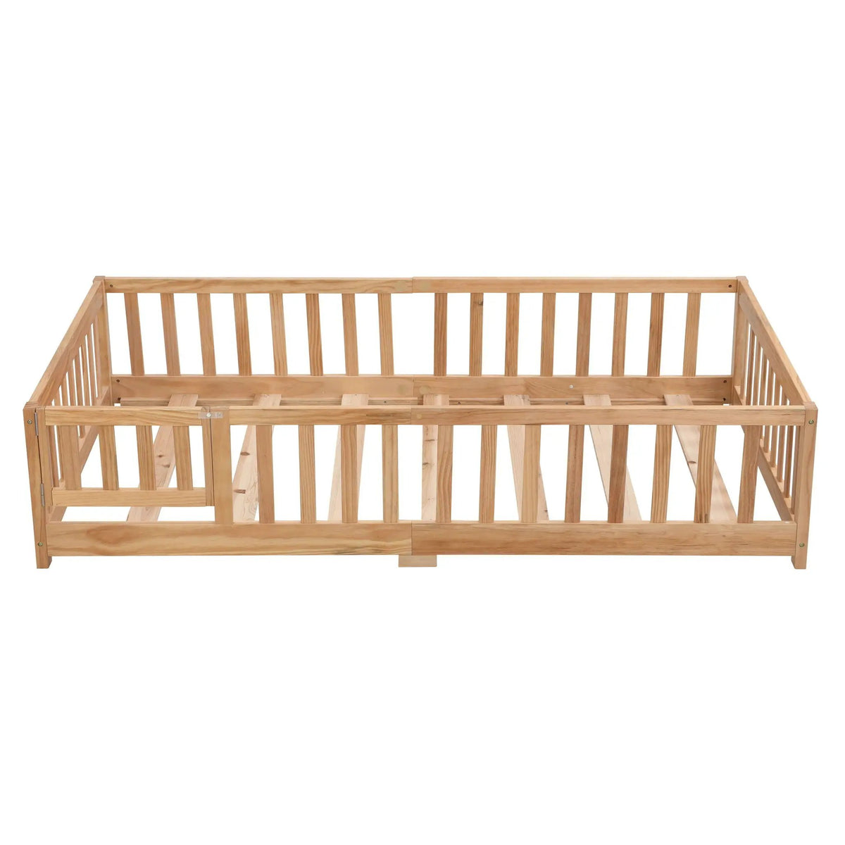 Floor Bed | Solid Wood | Safety Guardrails | Toddler Size