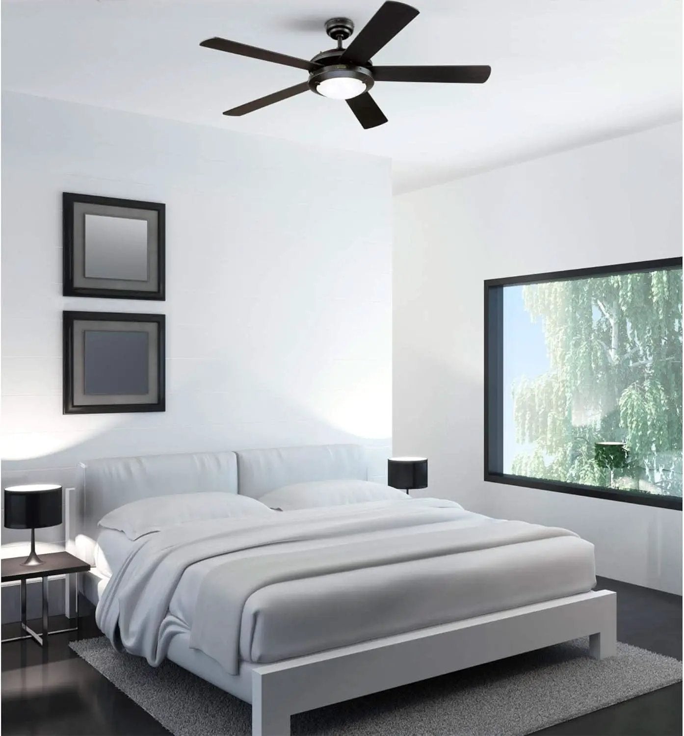 Comet 52 Inch Matte Black Ceiling Fan With LED Light Kit from PriceLows™