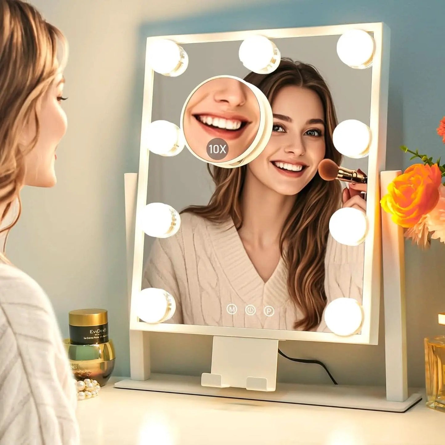 Lighted Makeup Vanity Mirror 14 Inch With 3 Color Modes from PriceLows™