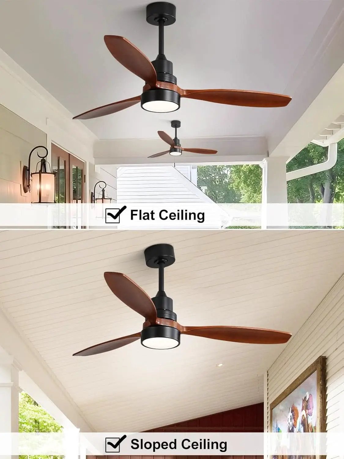 52 Inch Flush Mount Ceiling Fan With Lights Remote Control from PriceLows™
