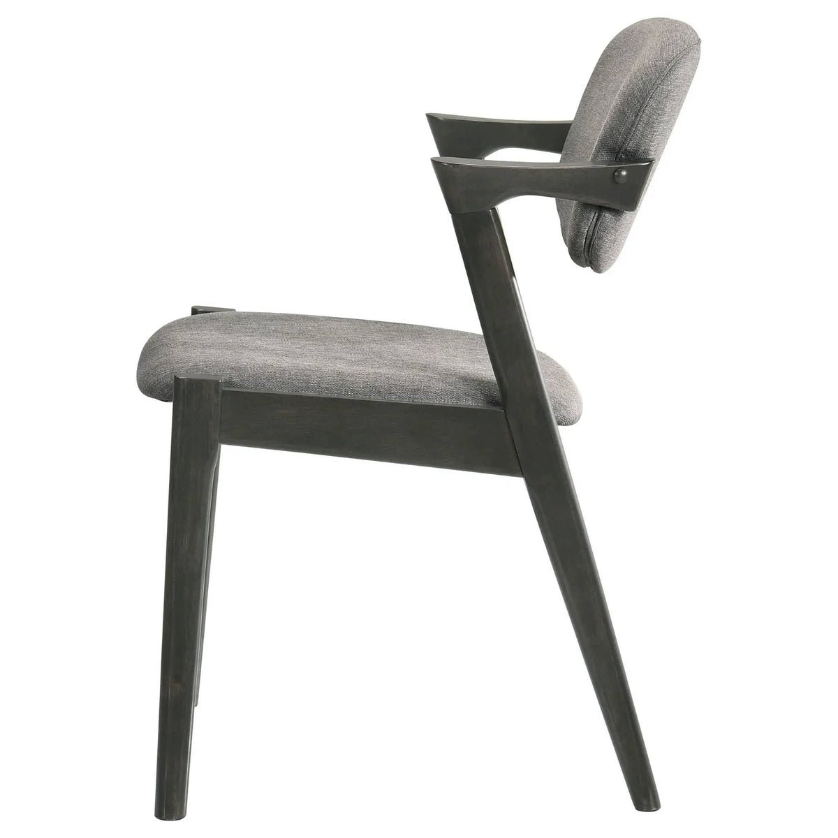 Stevie Padded Wood Dining Arm Chair Black (Set of 2) | 20.25 x 22.75 x 30 in | Fabric & Wood | Dining Room