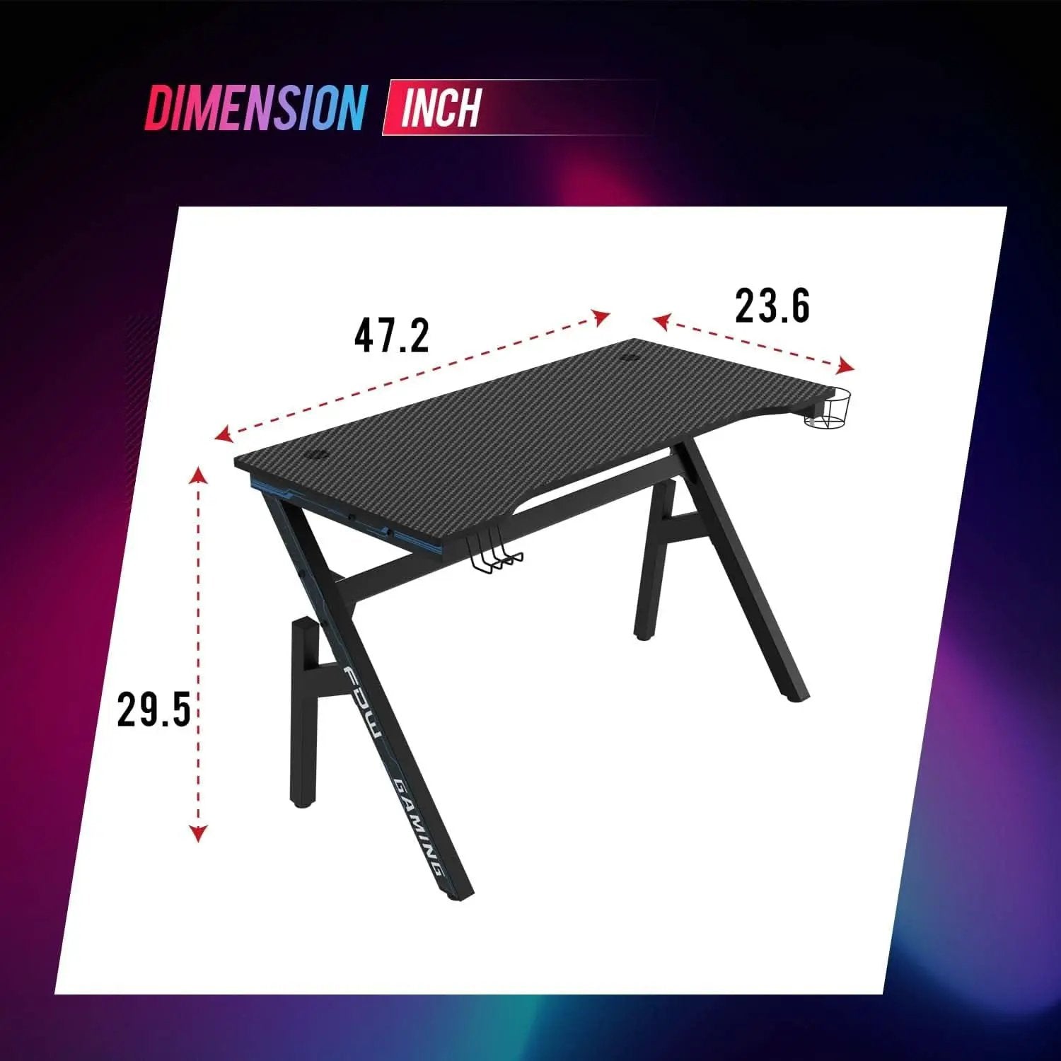 47x23 Gaming Desk Cup Holder For Home Office Setup from PriceLows™