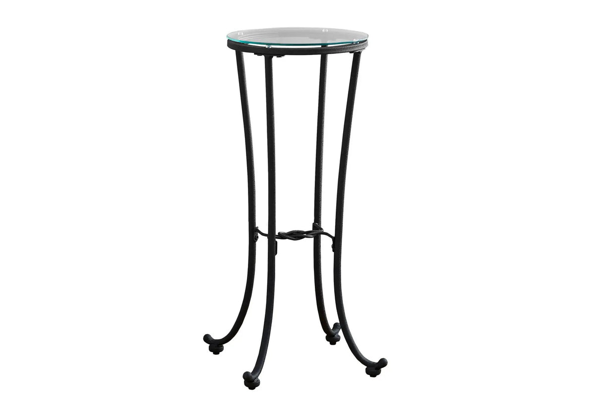 Round Accent Side Table | Black Finish | Plant Stand Design | 28.5 Inch Height