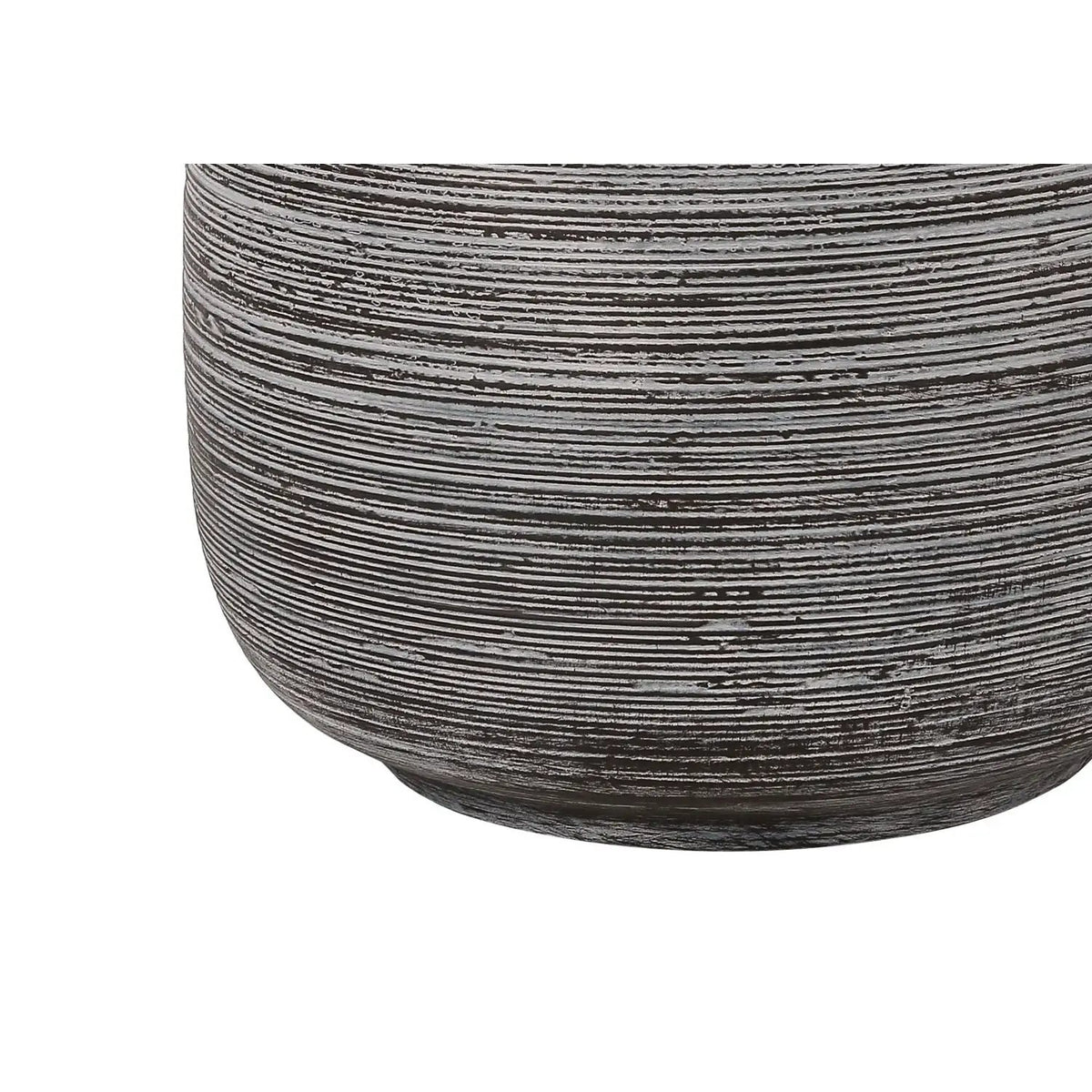 Gray Ceramic Table Lamp | Ivory Linen Drum Shade | 18.75 Inch Height | Inline Rocker Switch