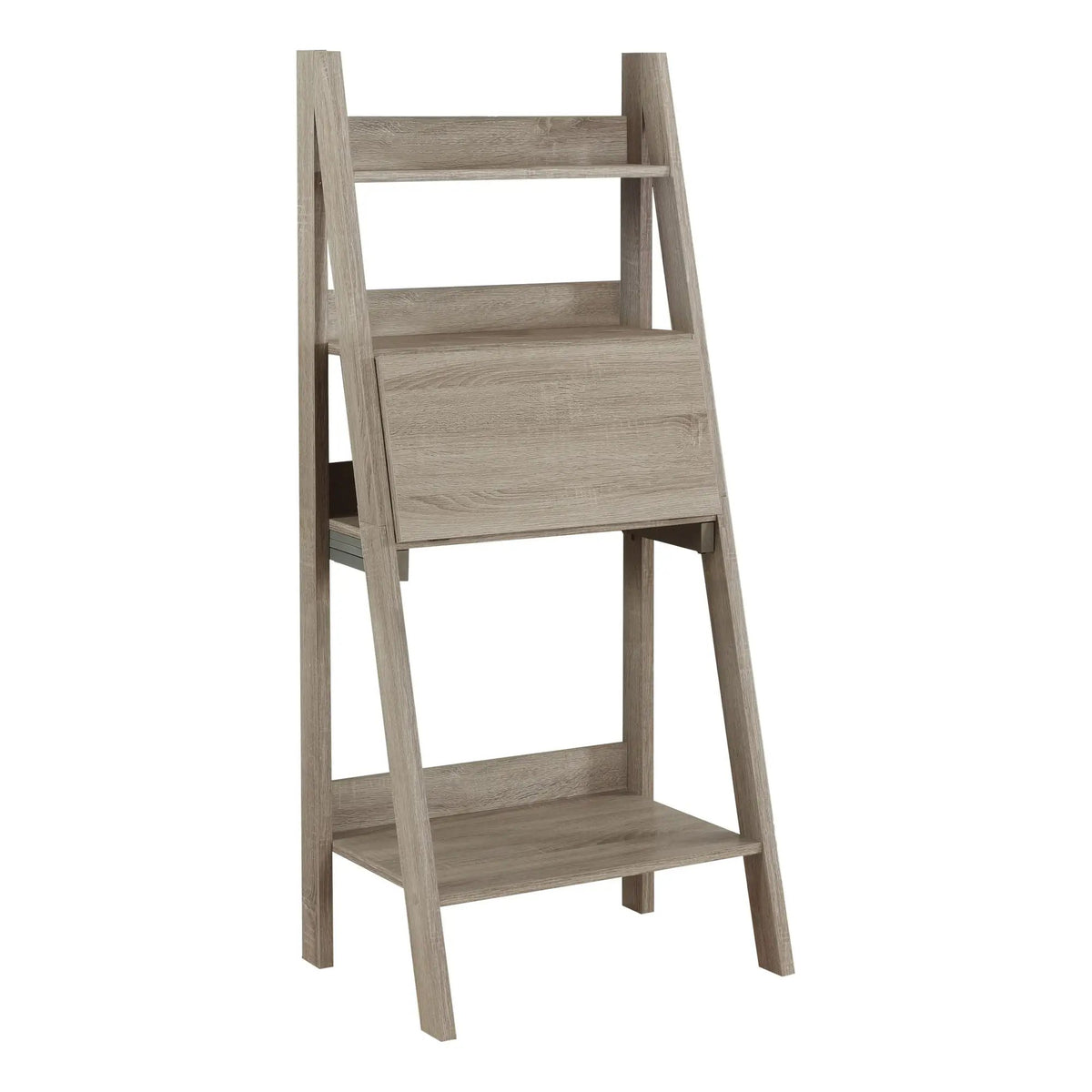 Ladder Style Leaning Desk | 61 Inch Height | Closed Storage Area | Storage Shelves