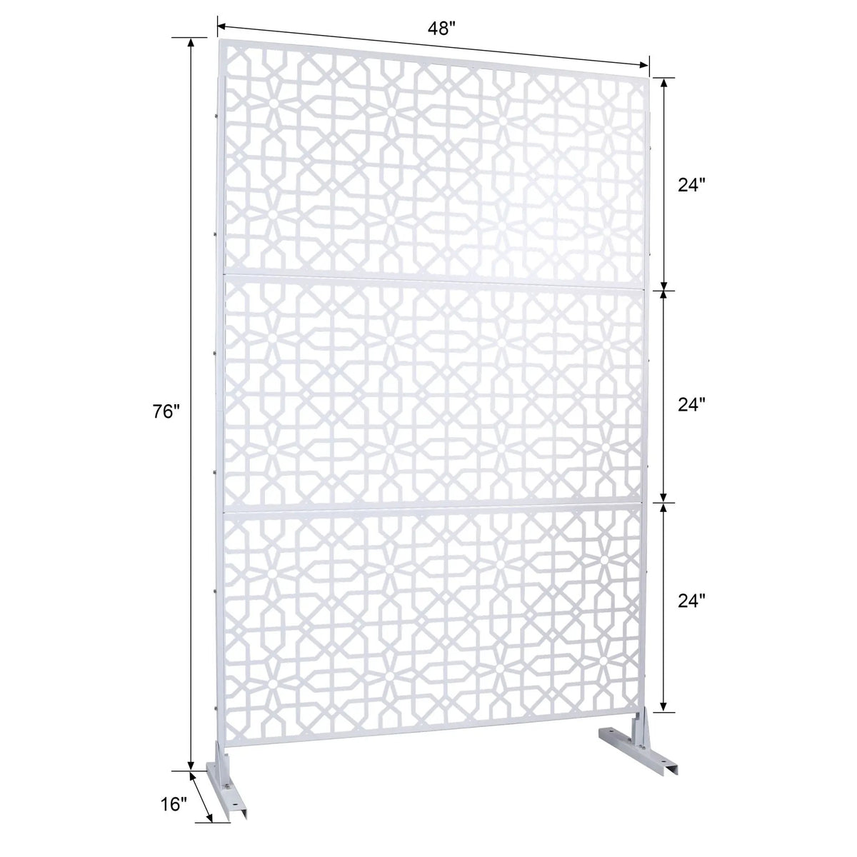 Metal Freestanding Privacy Screen | Rust Resistant Panel | Indoor Outdoor