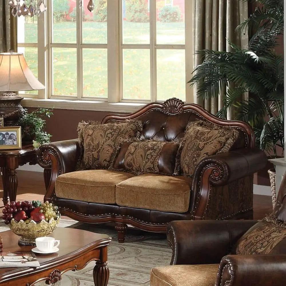4 Piece Living Room Set With Sofa Loveseat Chair And Coffee Table Brown Chenille from PriceLows™