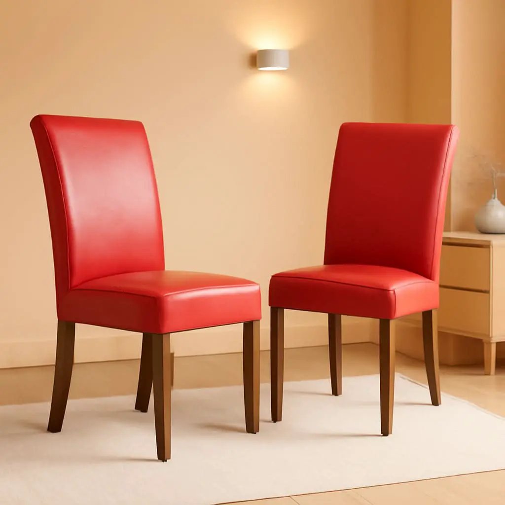 Firebrick Red Padded Dining Chairs For Dining Room from PriceLows™