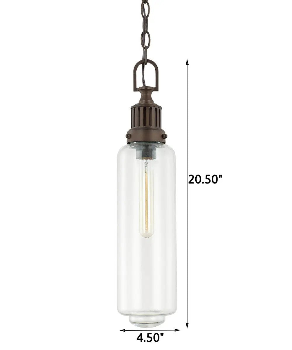 1 Light Pendant | Industrial Glass | Burnished Bronze | 4.5 in