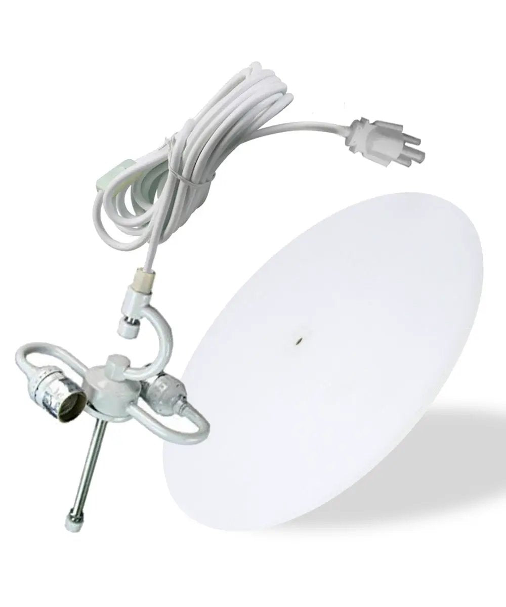 2 Light Swag Pendant | Oatmeal Drum Shade | 12 Inch Width | White Cord