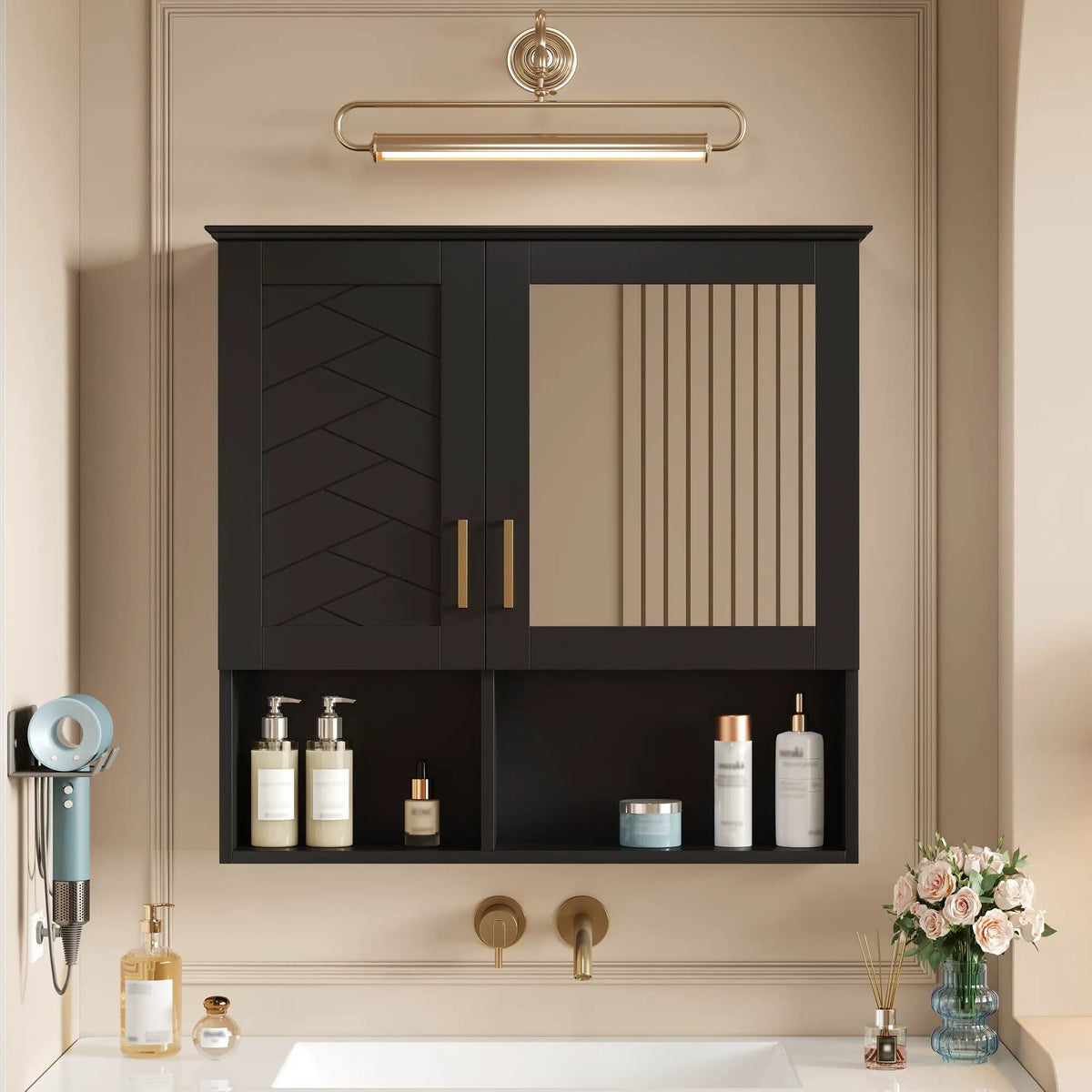 Wall Mounted Mirror Cabinet | Soft Close | Adjustable Shelves | HD Mirror
