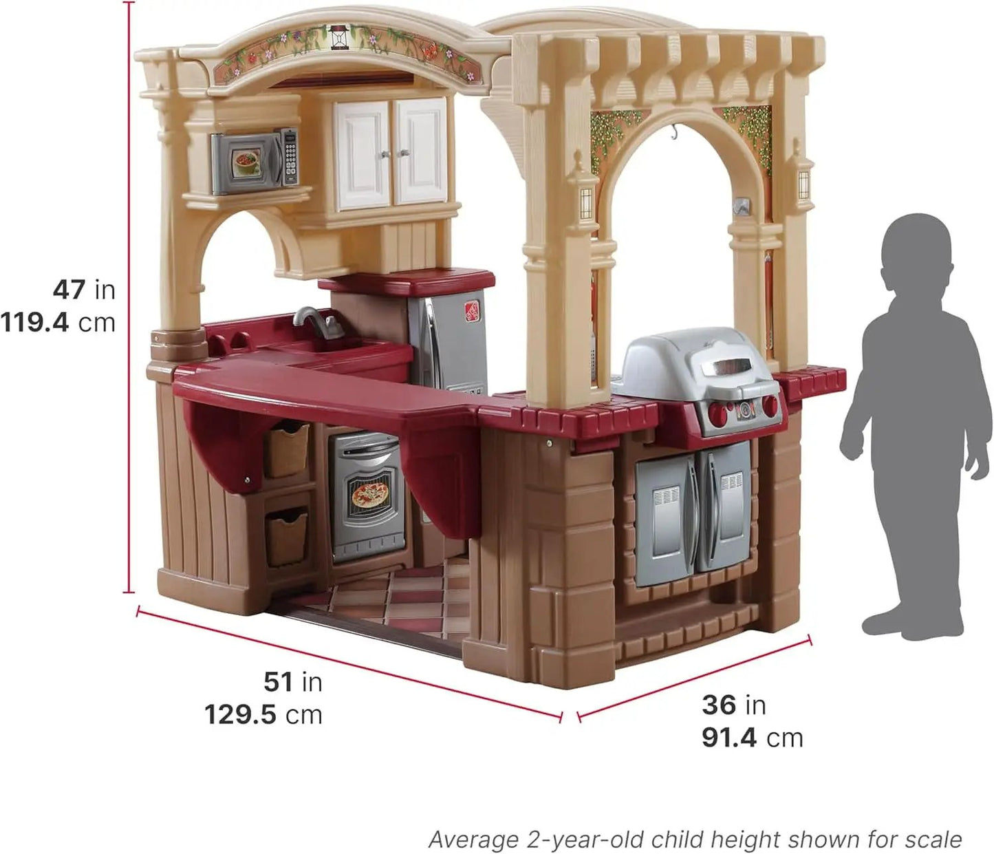 Kids Kitchen Playset With Interactive Lights Brown from PriceLows™