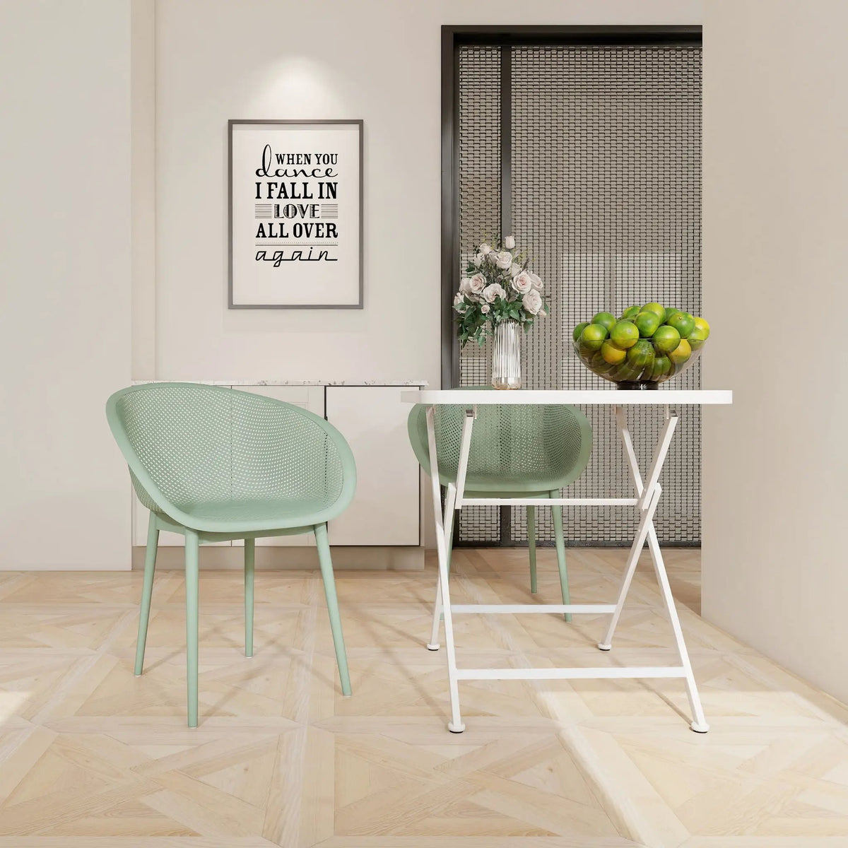 Lounge Chair Set With Folding Table | 2 Pack Chairs | All-Weather Polypropylene | Woven Design
