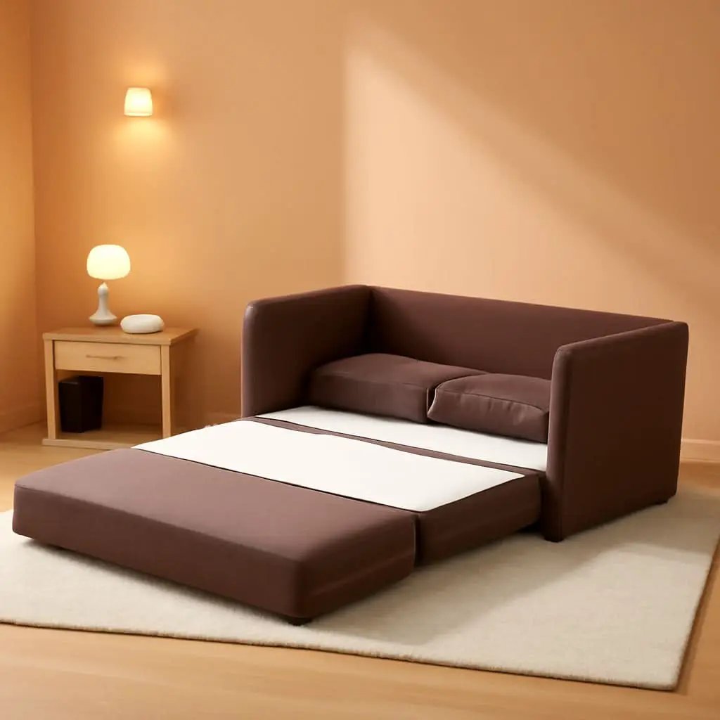 Brown Modern Loveseat Sleeper Sofa Bed For Small Spaces from PriceLows™
