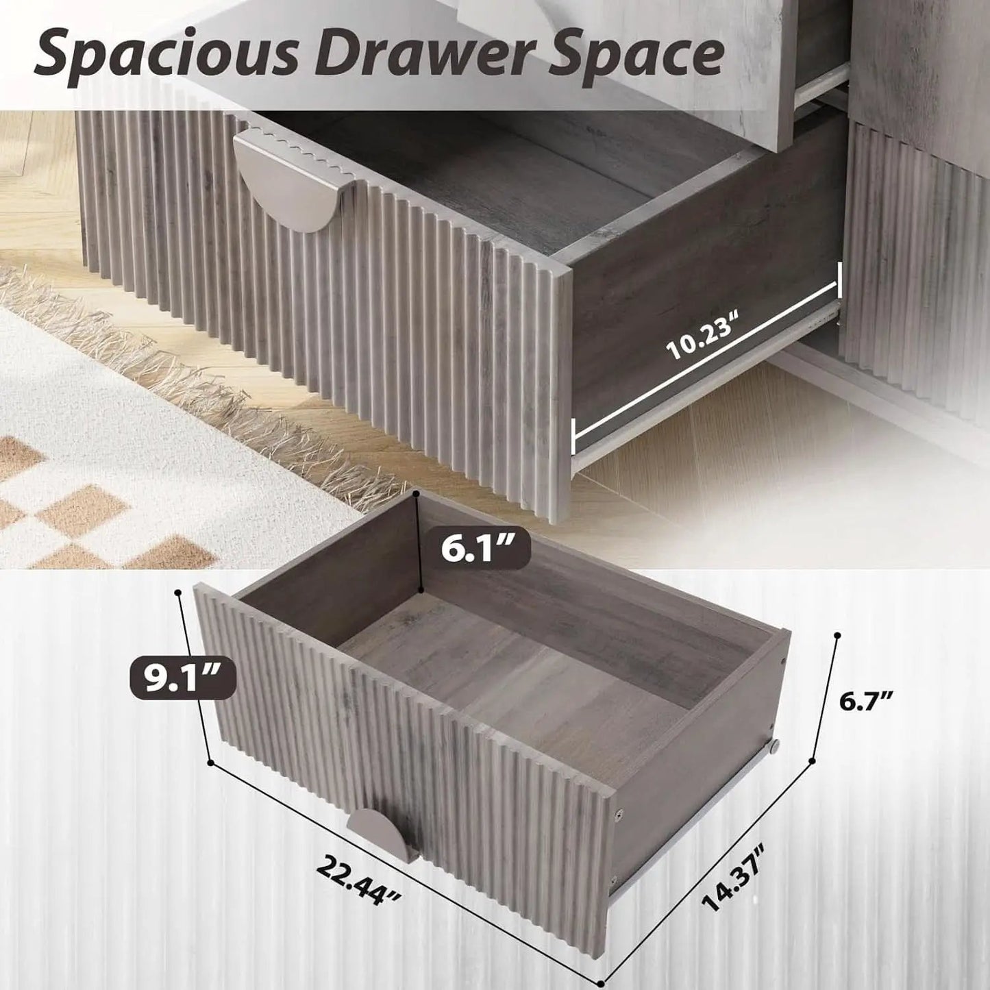 Slate Gray Dresser Semicylinder Drawer Fronts FiftyInches from PriceLows™