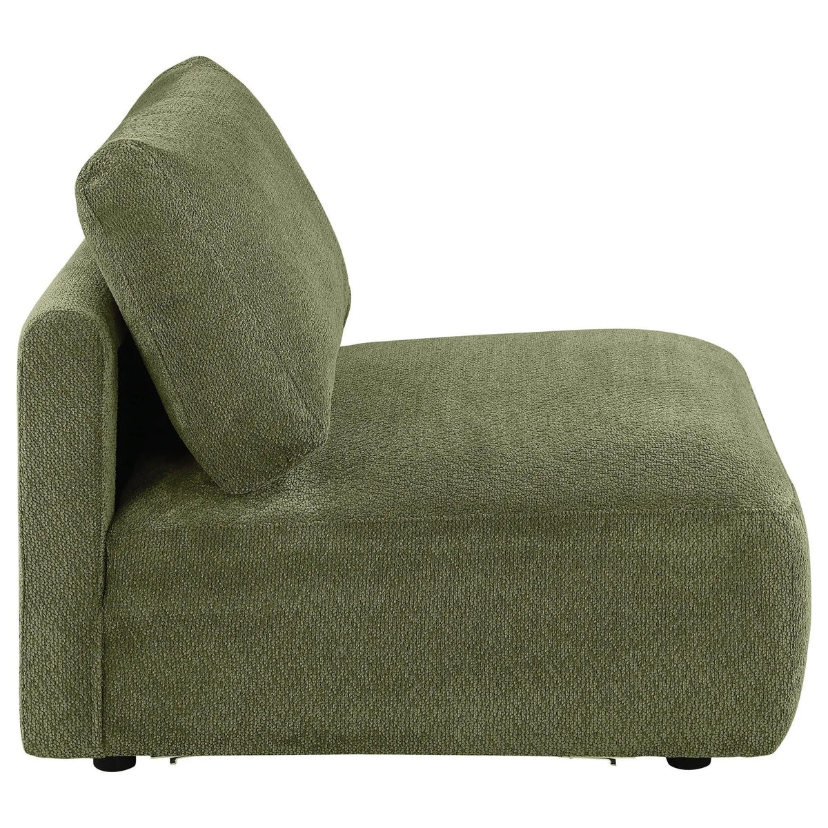 Elysia Chenille Upholstered Modular Armless Chair | 32.5 x 38 x 33 in | Chenille & Polyester | Green