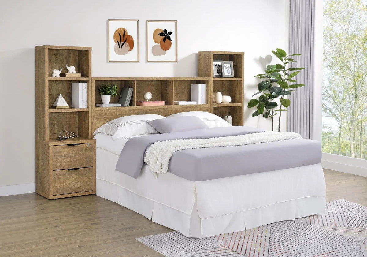 Westpark 3-piece Queen Bedroom Set Bookcase Headboard Mango | 3-Piece Set | Engineered Wood & Veneer | Bedroom