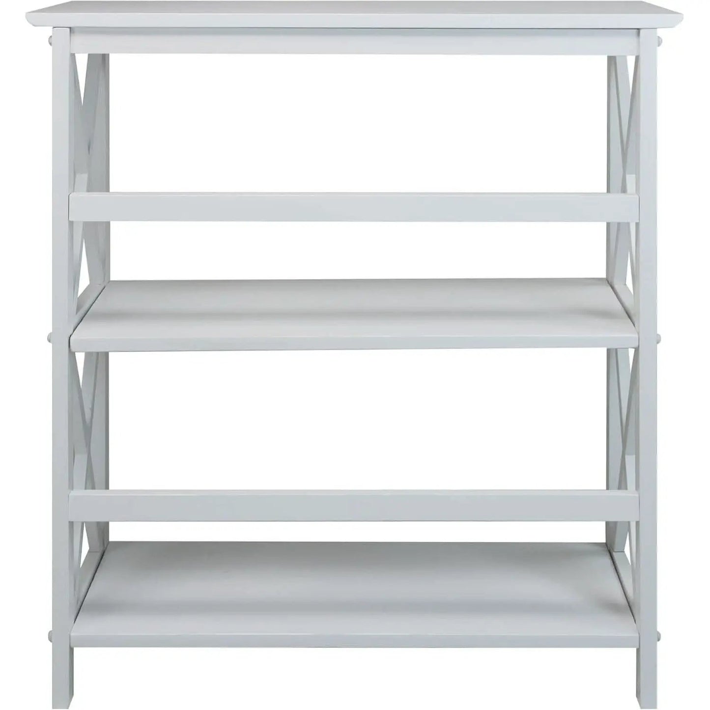 Montego 3 Shelf Bookcase White Modern X Design Storage from PriceLows™