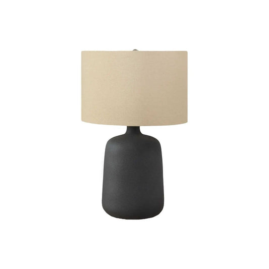 Lighting, Table Lamp Contemporary - | 15 x 15 x 23.5 in | Linen & Ceramic | Black