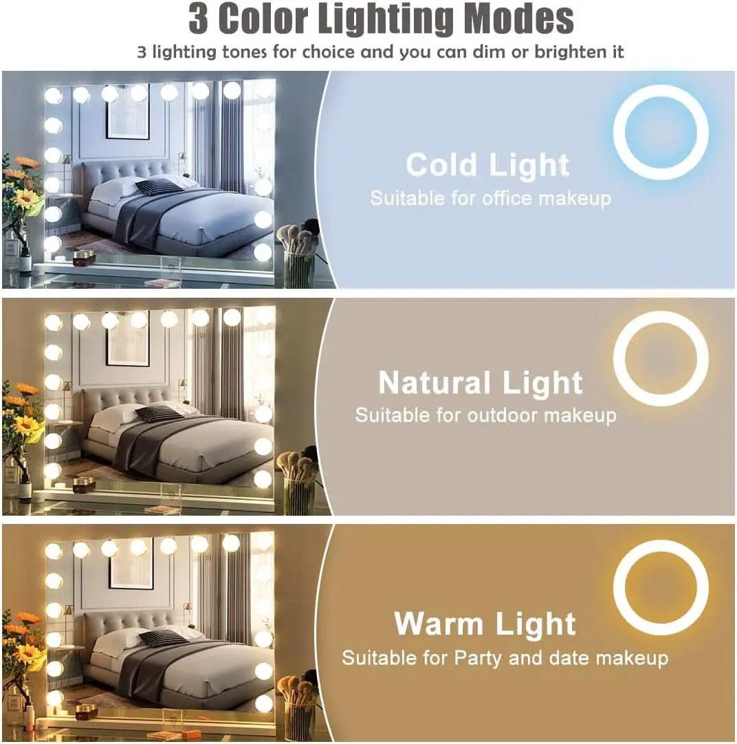 Vanity Mirror Lights And Bluetooth Speaker 32x23 Inches from PriceLows™