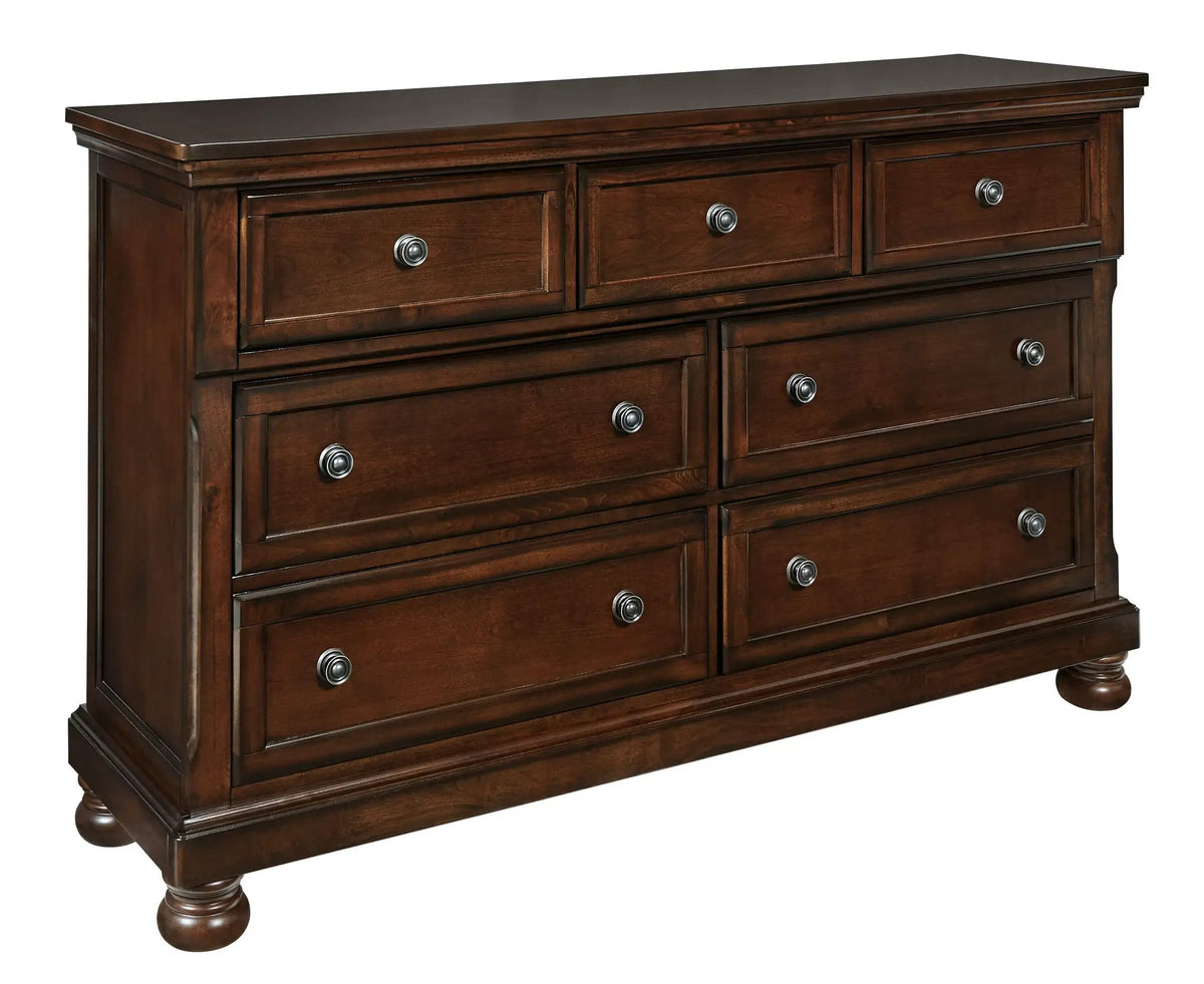 Porter Dresser | Inlaid Panels | Antiqued Hardware | Bun Feet
