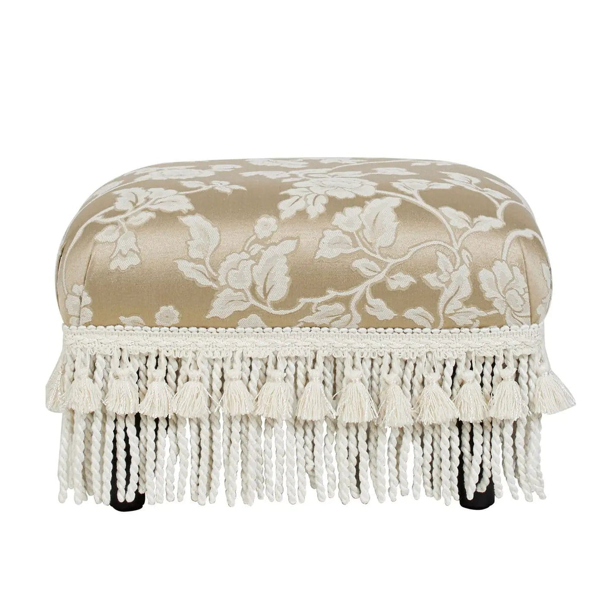 Fiona Handcrafted Accent Footstool Ottoman | 17 x 13 x 10.5 in | Fabric & Plywood | Living Room