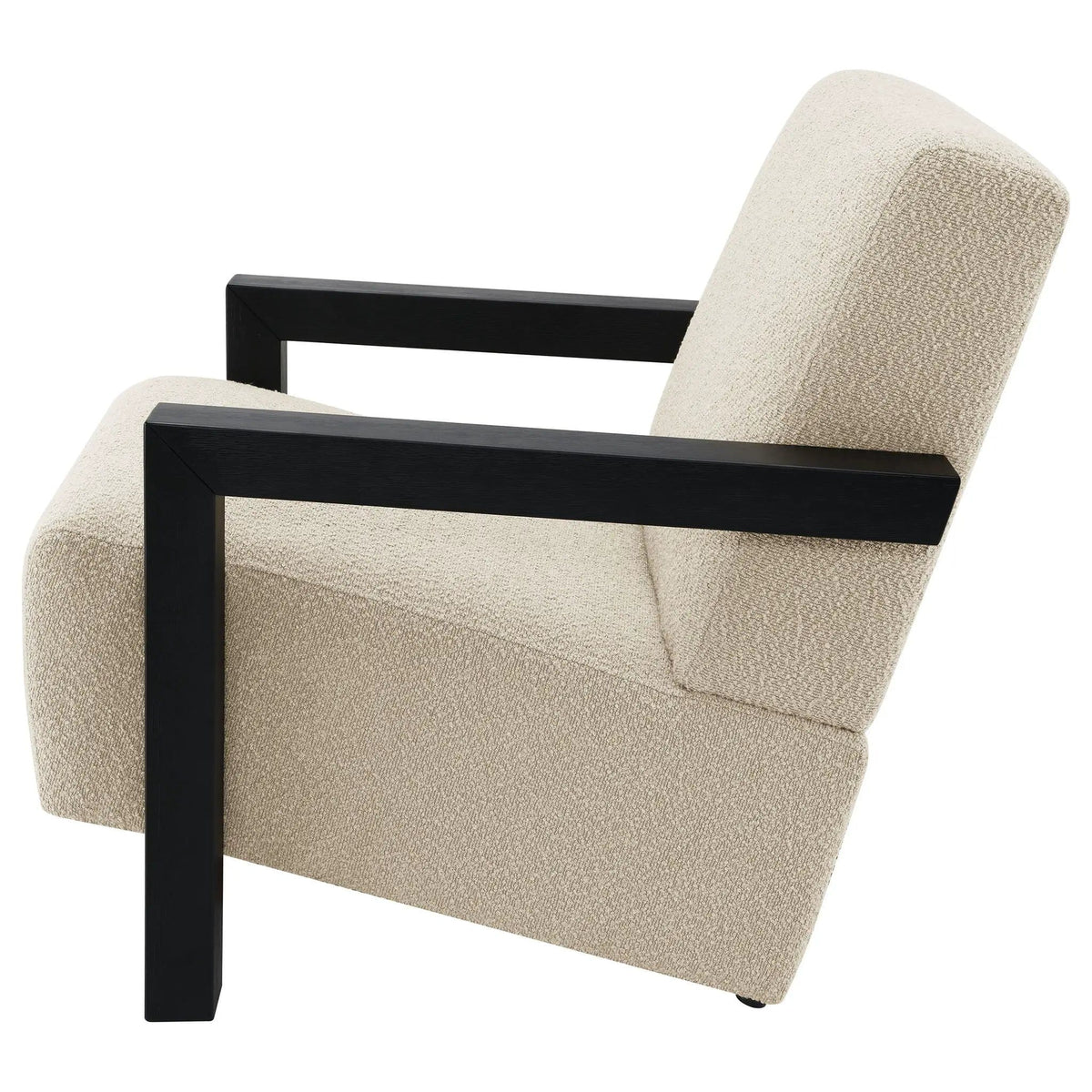 Fitzroy Boucle Upholstered Accent Arm Chair Latte | 29.75 x 35.75 x 29.75 in | Boucle & Wood | Living Room