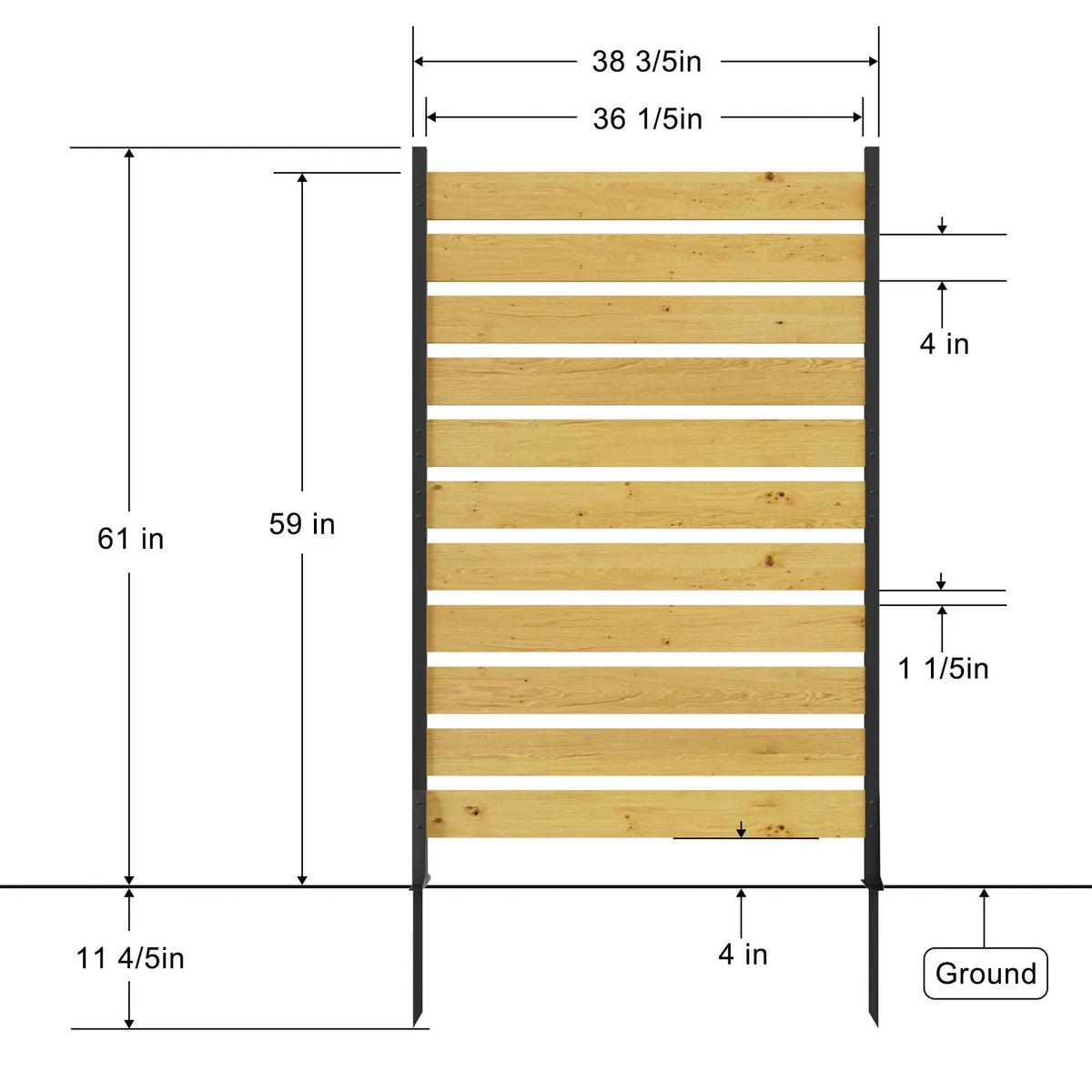 Outdoor Privacy Screen | Cedar Wood | Aluminum Frame | Pool And Equipment Enclosure