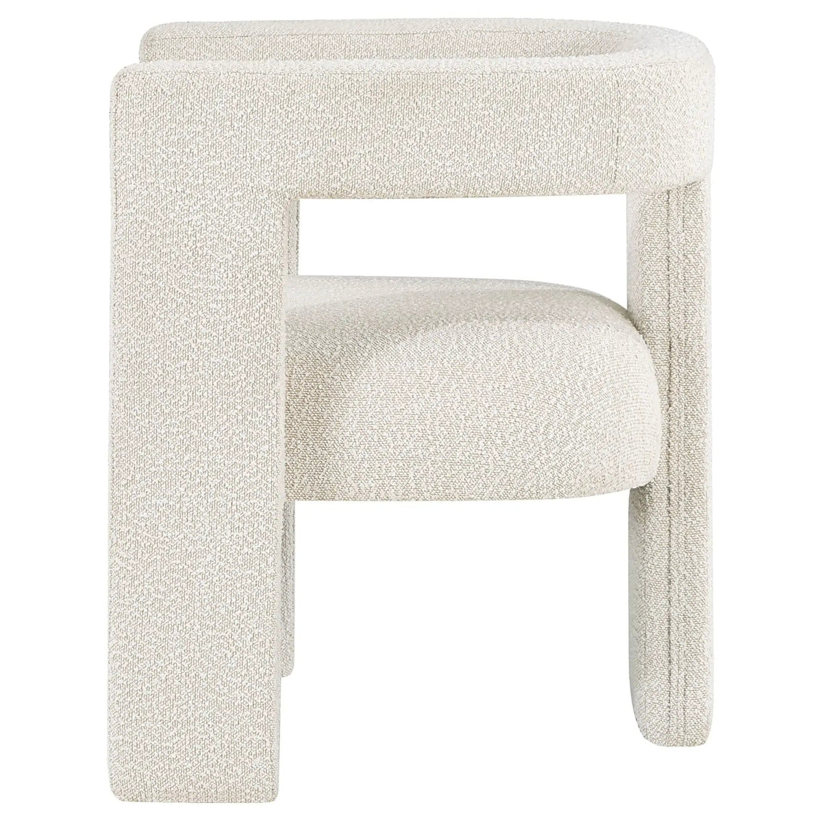Petra Boucle Upholstered Accent Side Chair | 26 x 24.5 x 29.5 in | Boucle | White