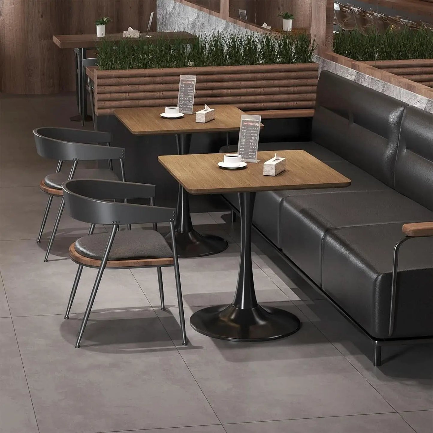 Walnut Finish Tulip Contemporary Dining Table For Two from PriceLows™