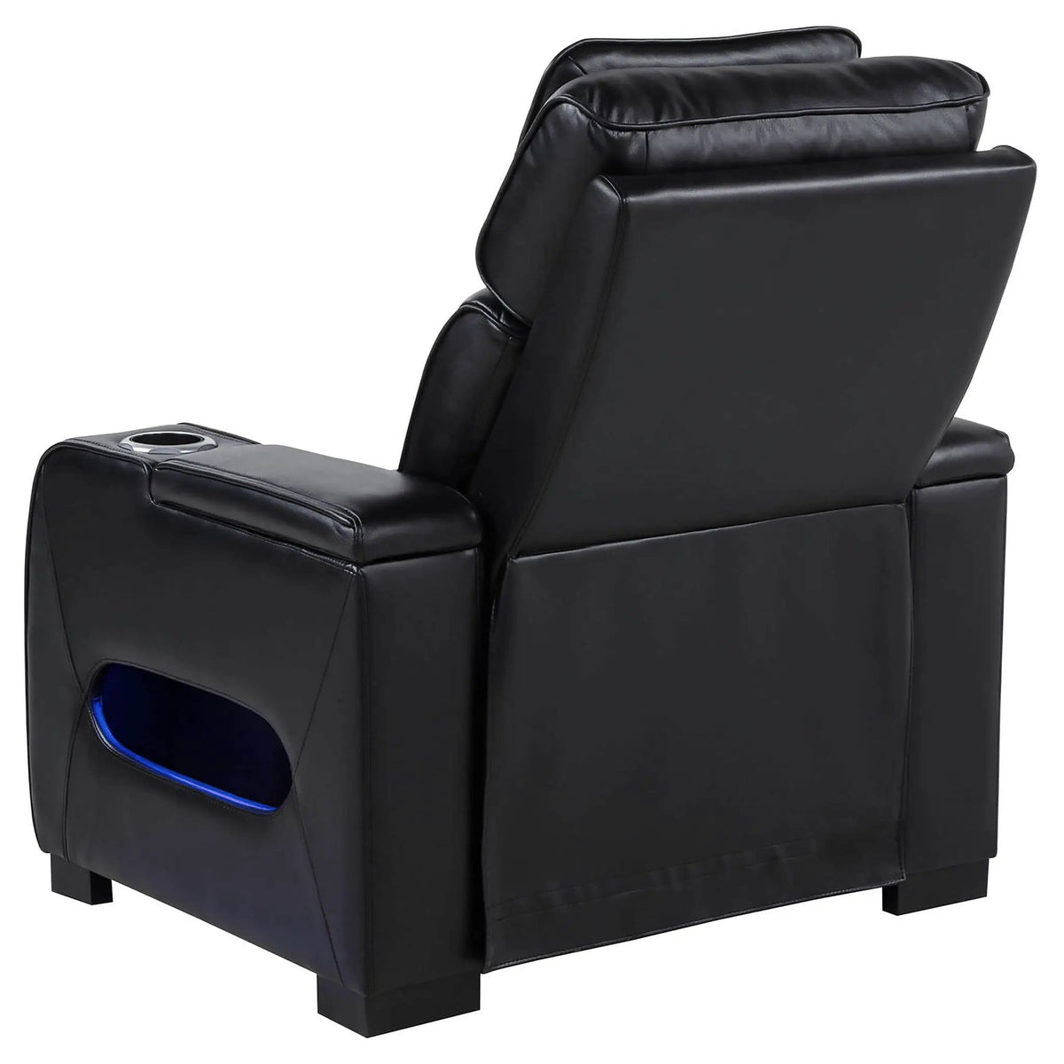 Zuma Faux Leather Upholstered Dual Power LED Recliner Reclining Chair | 38 x 40 x 43.75 in | Faux Leather | Black