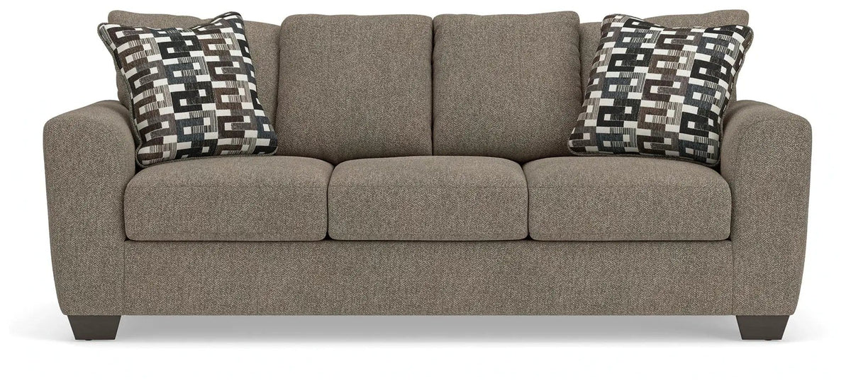 Triston-Peaks Queen Sofa Sleeper | 90 x 38 x 38 in | Steel & Wood | Suede