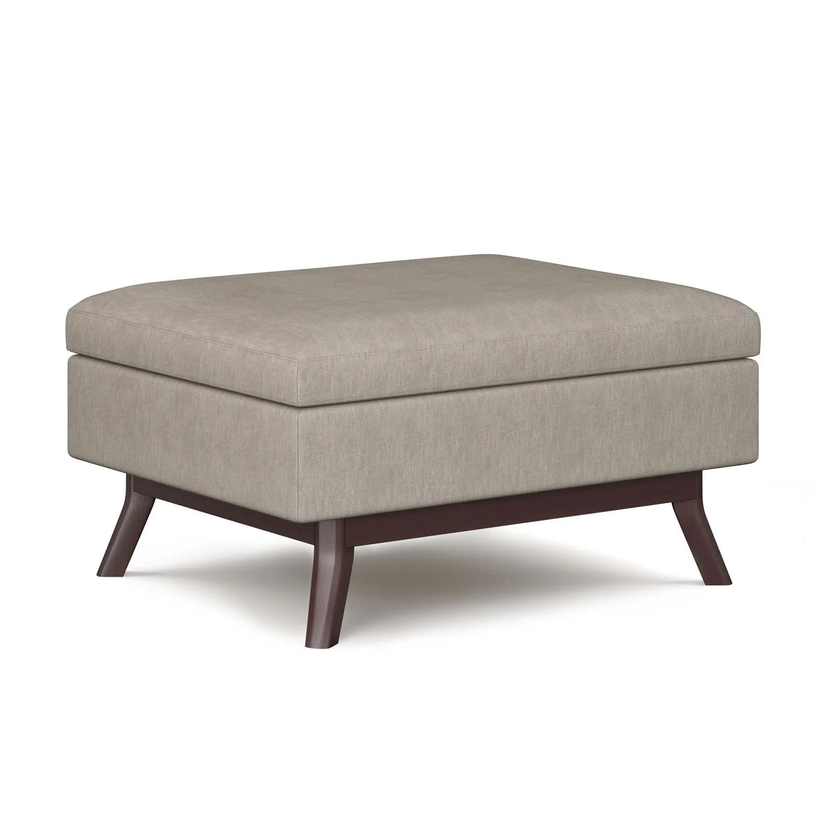 Storage Ottoman | Rectangular Design | Solid Wood Frame | Lift Top