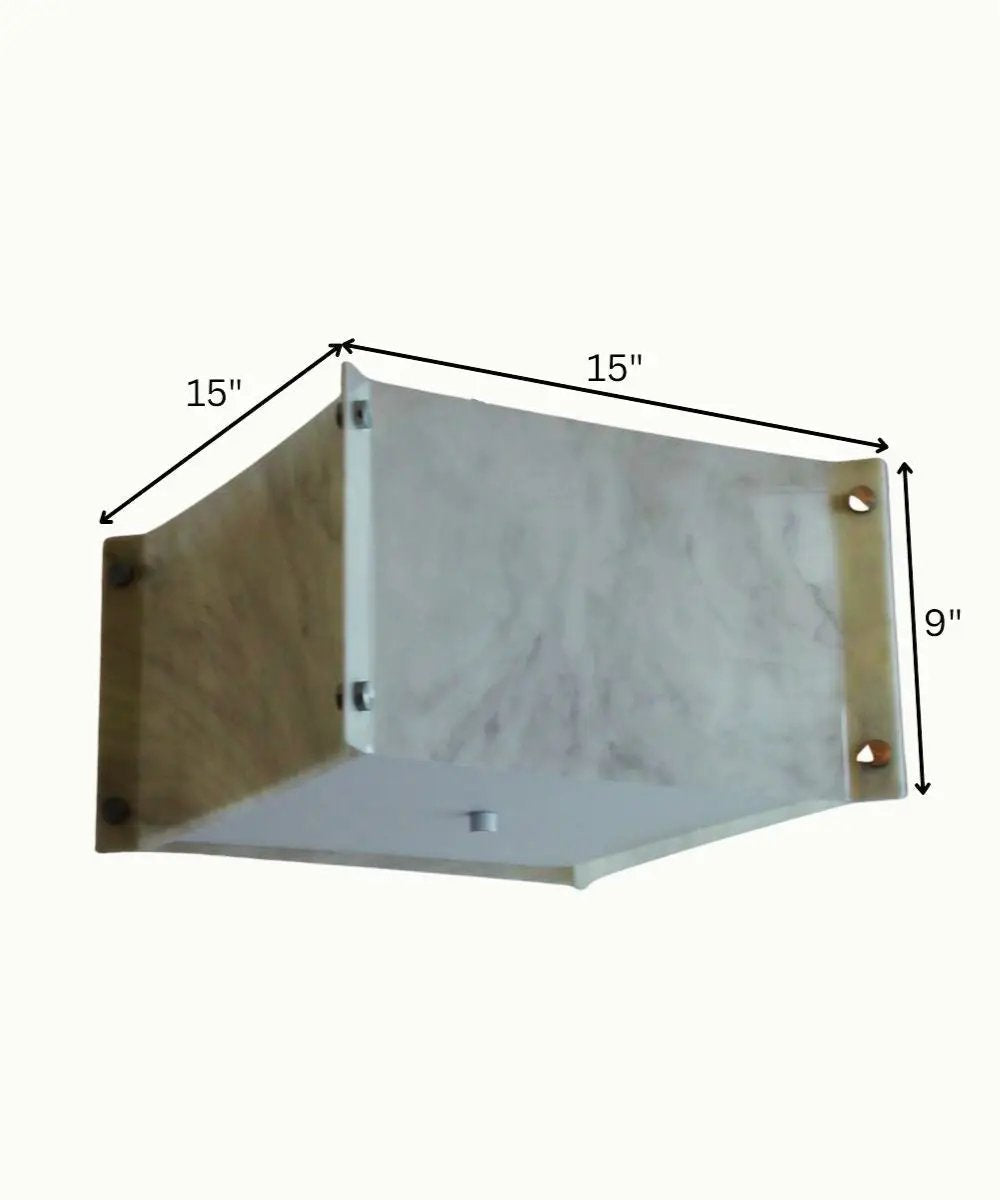 Flush Mount Conversion Kit | 16 Inch Width | Faux Marbled Alabaster Shade