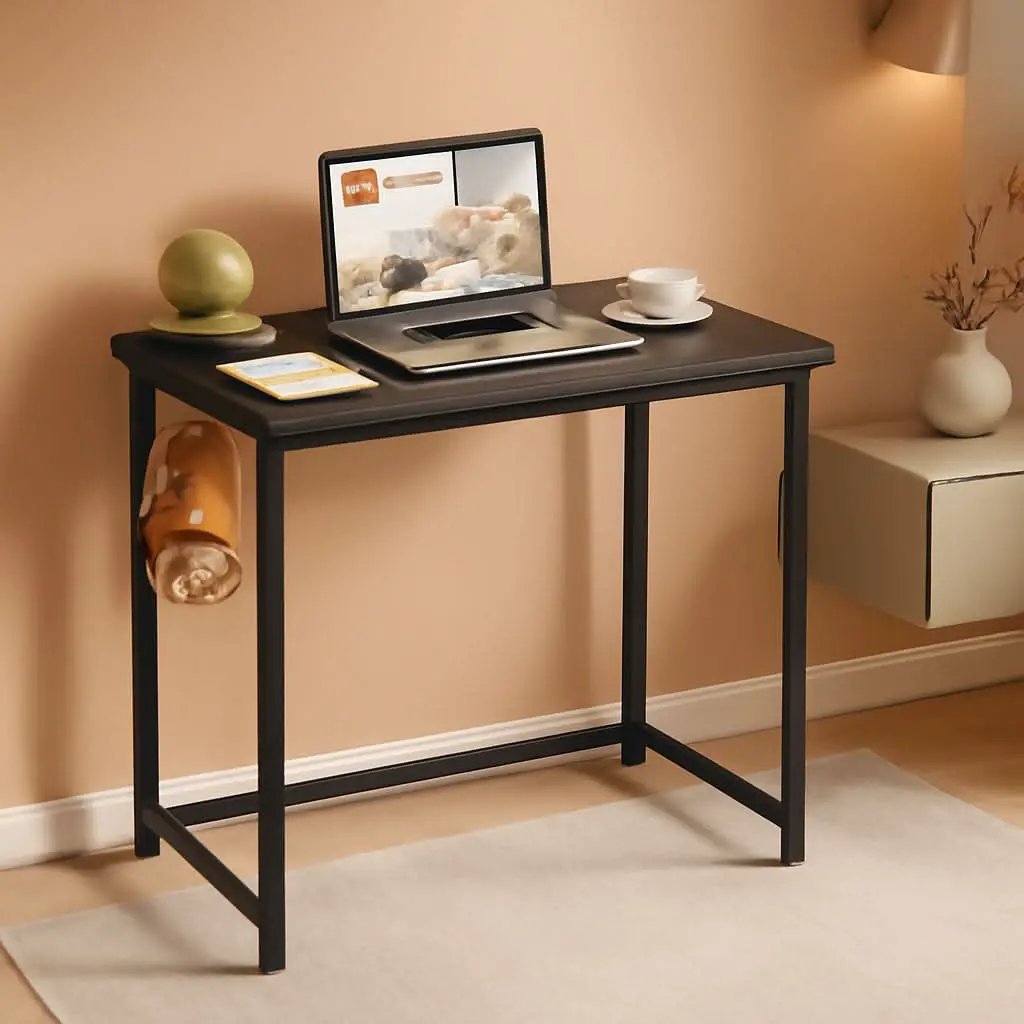 31.5 Inch Folding Computer Desk Black Space Saving from PriceLows™