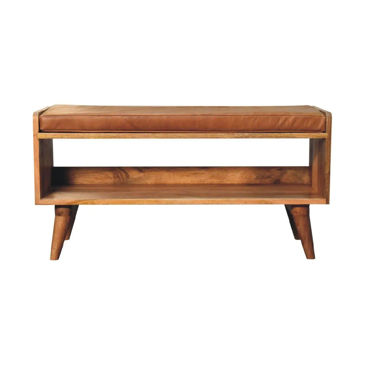Solid Wood Bench With Upholstered Sea | 3 Pieces | Mango Wood | Home
