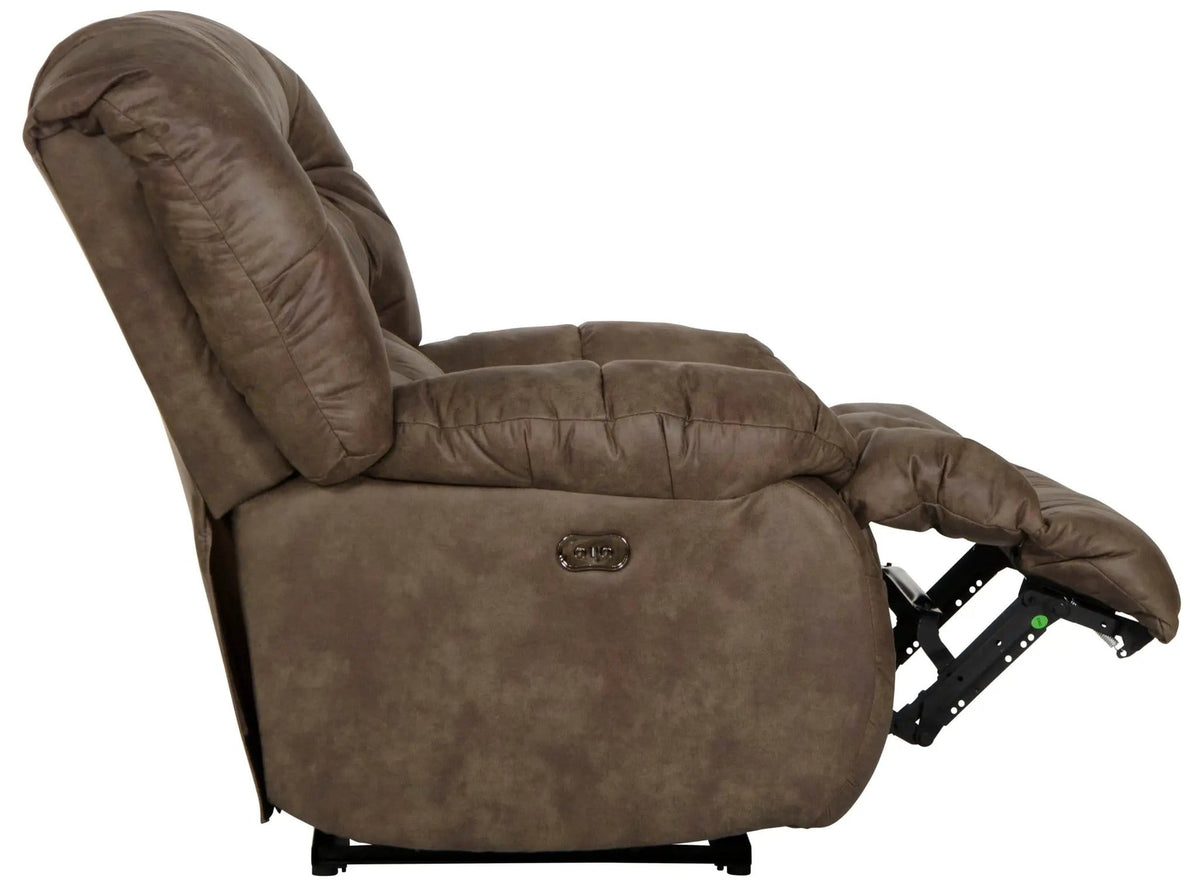 Benny Power Wall Hugger Recliner Reclining Chair | 40 x 42 x 43 in | Polyester & Fabric | Coffee