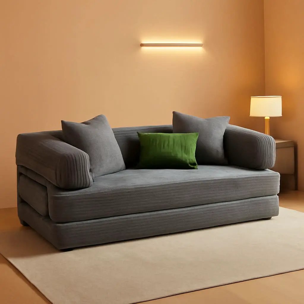 Grey Corduroy 81 Inch Ultracomfort Foldable SofaBed from PriceLows™