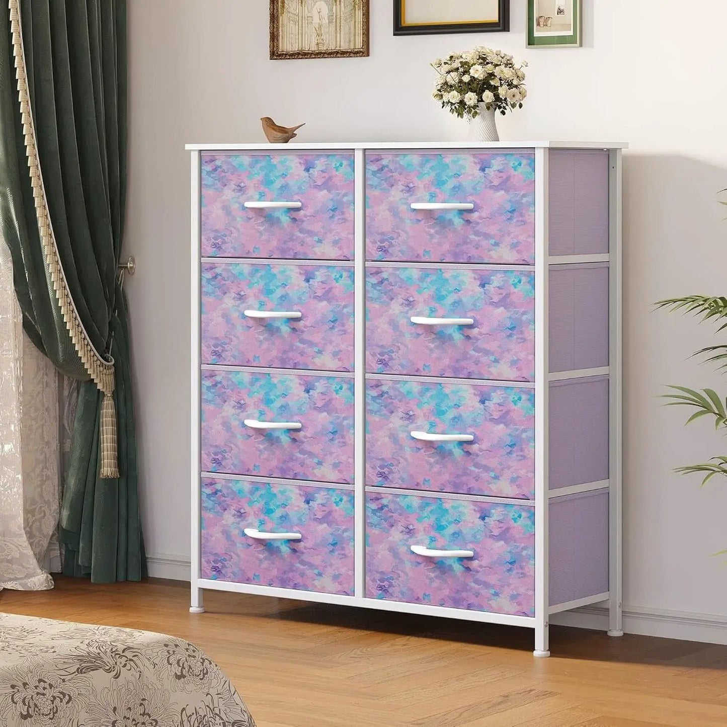 Fabric Dresser With Eight Drawers Storage Organizer from PriceLows™