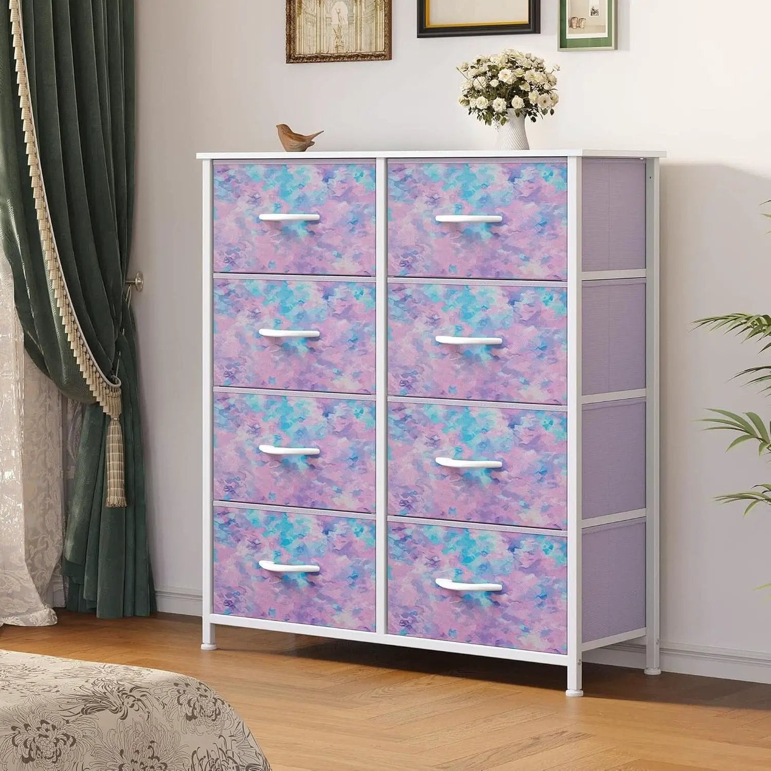 Fabric Dresser With Eight Drawers Storage Organizer from PriceLows™