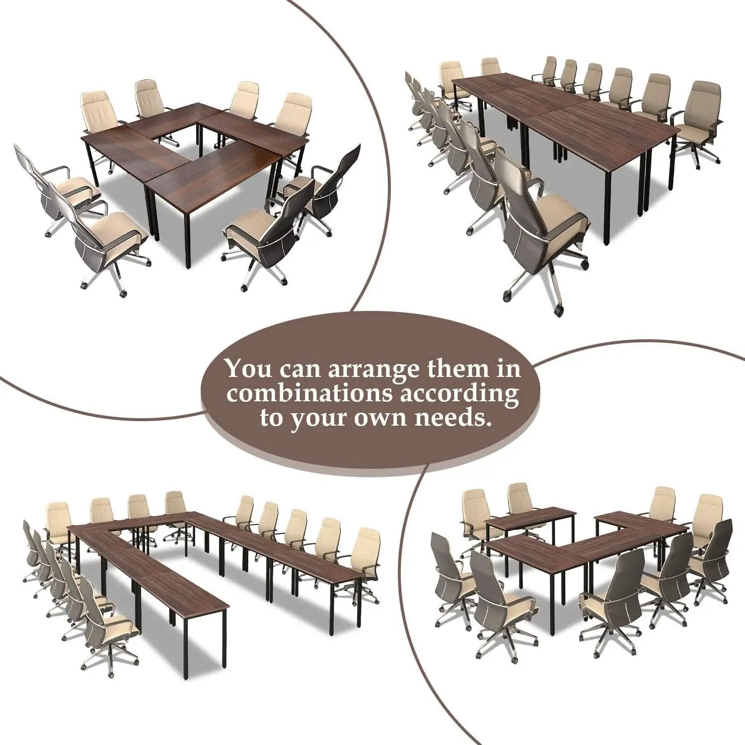 Durable Walnut Brown Conference Table For 14 Seats from PriceLows™