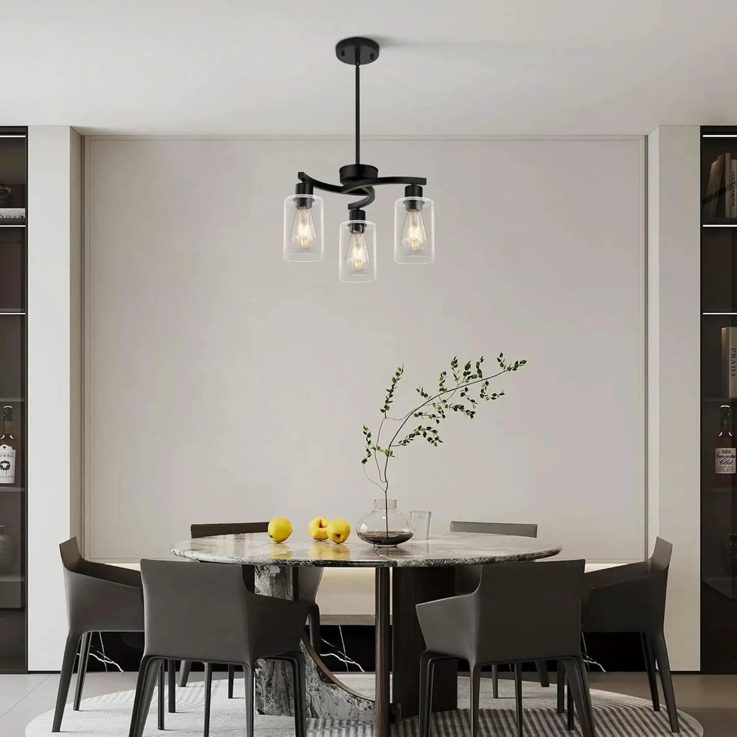 Three Light Black Dining Chandeliers For Kitchen Island from PriceLows™