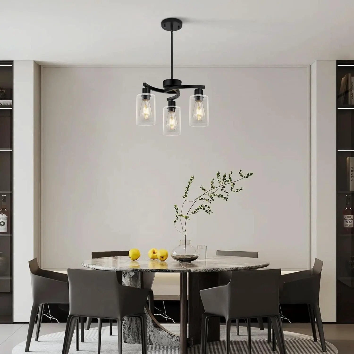 Three Light Black Dining Chandeliers For Kitchen Island from PriceLows™