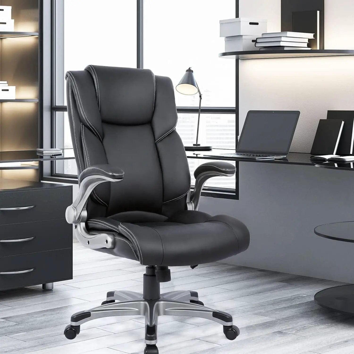 Ergonomic High Back Office Chair With Flip Up Arms from PriceLows™