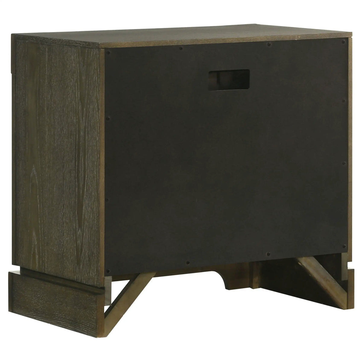 Gran Park 2-drawer Nightstand Bedside Table Dark Cocoa | 27 x 16 x 25.5 in | Veneer & Brass | Bedroom